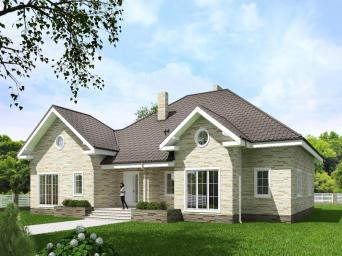 Проект дноэтажного жилого дома с мансардой и террасой